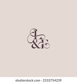 wedding concept monogram elegant and luxury concept LF bold serif initial calligraphy letter