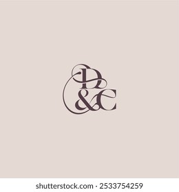 Hochzeitskonzept Monogramm elegantes und luxuriöses Konzept DC fett serif Initial Kalligraphie Brief