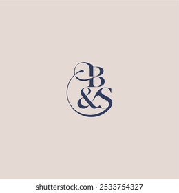 concepto de boda monograma elegante y concepto de lujo BS negrita serif inicial letra de caligrafía