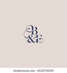 wedding concept monogram elegant and luxury concept BF bold serif initial calligraphy letter