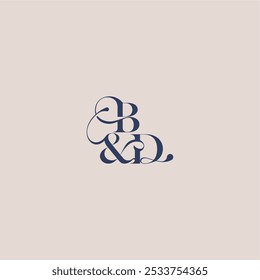 wedding concept monogram elegant and luxury concept BD bold serif initial calligraphy letter
