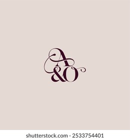 Hochzeitskonzept Monogramm elegantes und luxuriöses Konzept AO gewagte Serif Initial Kalligraphie Brief