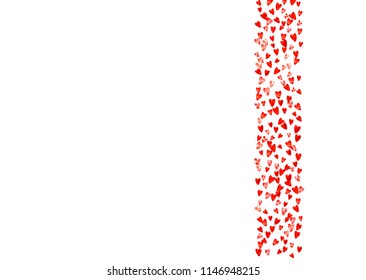 Wedding confetti with pink glitter hearts. Valentines day. Vector background. Hand drawn texture. Love theme for poster, gift certificate, banner. Wedding confetti template with hearts.