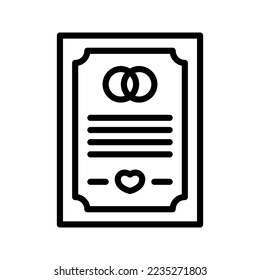 Wedding Contract icon vector illustration logo template isolated on white background