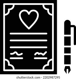 Wedding Contract vector icon. Can be used for printing, mobile and web applications.