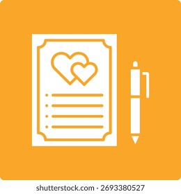 Wedding Contract vector icon. Can be used for printing, mobile and web applications.