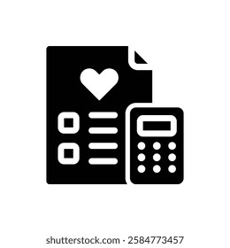 Wedding Cost Glyph Icon. Wedding Cost Icon