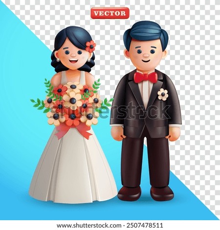 Wedding couple, 3d vector suitable for events and design elements