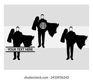 Wedding Couple, Wedding Boy And Girl, Couple, Romance, Love Day, Mr And Mrs, Wedding Silhouette, Clipart, Vector,