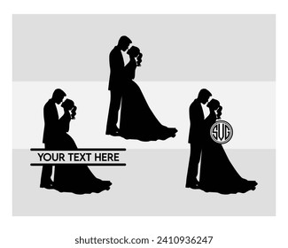 Wedding Couple, Wedding Boy And Girl, Couple, Romance, Love Day, Mr And Mrs, Wedding Silhouette, Clipart, Vector,