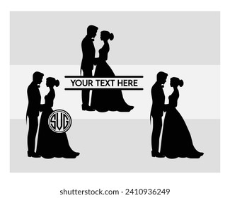 Wedding Couple, Wedding Boy And Girl, Couple, Romance, Love Day, Mr And Mrs, Wedding Silhouette, Clipart, Vector,