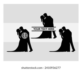 Wedding Couple, Wedding Boy And Girl, Couple, Romance, Love Day, Mr And Mrs, Wedding Silhouette, Clipart, Vector,