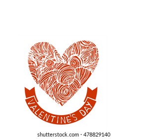 Wedding couple. Bride and groom. Flat style illustration. love card. orange heart. vector
