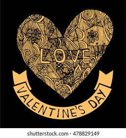 Wedding couple. Bride and groom. Flat style illustration. love card. orange heart. vector