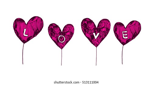 Wedding couple. Bride and groom. Flat style illustration. love card. pink white heart. vector