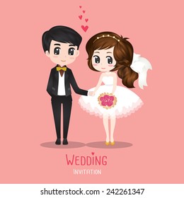 Wedding Couple Card vector