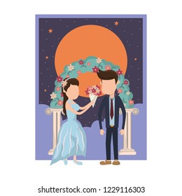 wedding couple cartoon