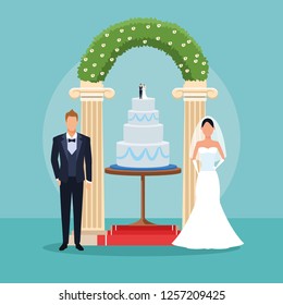 Wedding couple cartoon