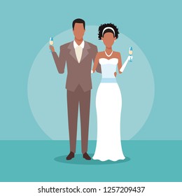 Wedding couple cartoon