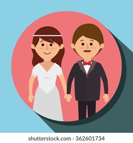 Wedding couple cartoon