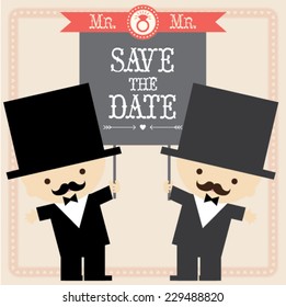 Wedding couple Cartoon card template, vector/illustration . Celebrating Love wedding invitation