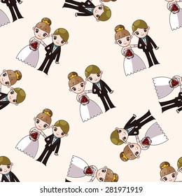 wedding couple , cartoon seamless pattern background