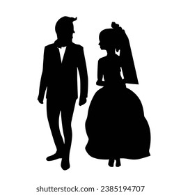 Vector de silueta de caracteres de pareja de matrimonio