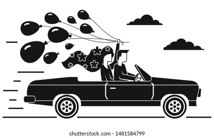 Concept-Banner für Hochzeitspaar. Einfache Illustration von Concept-Banner für Hochzeitspaar-Vektorillustration für Webdesign einzeln auf weißem Hintergrund