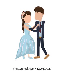 wedding couple dancing cartoon