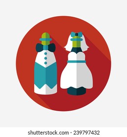 wedding couple flat icon with long shadow,eps10