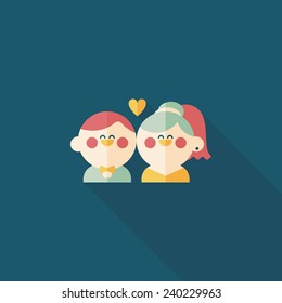 wedding couple flat icon with long shadow,eps10
