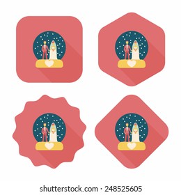 wedding couple flat icon with long shadow,eps10