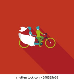wedding couple flat icon with long shadow,eps10
