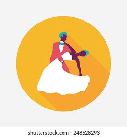 wedding couple flat icon with long shadow,eps10