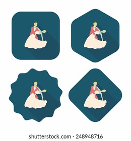 wedding couple flat icon with long shadow,eps10