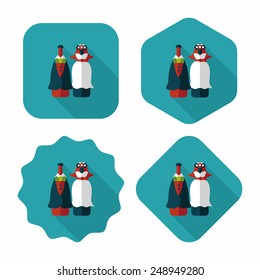 wedding couple flat icon with long shadow,eps10
