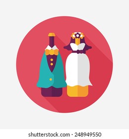 wedding couple flat icon with long shadow,eps10