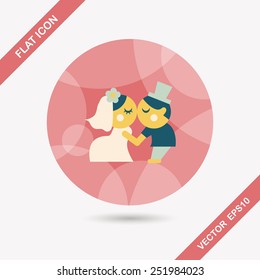 wedding couple flat icon with long shadow,eps10
