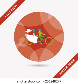 wedding couple flat icon with long shadow,eps10