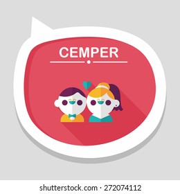 wedding couple flat icon with long shadow,eps10