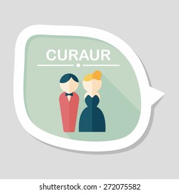 wedding couple flat icon with long shadow,eps10