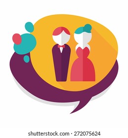 wedding couple flat icon with long shadow,eps10