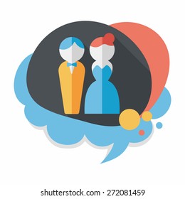 wedding couple flat icon with long shadow,eps10
