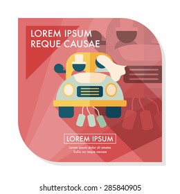 wedding couple flat icon with long shadow,eps10