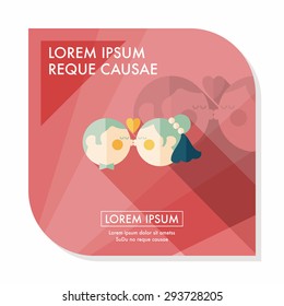 wedding couple flat icon with long shadow,eps10