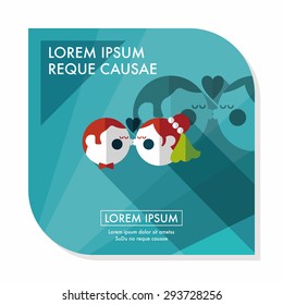 wedding couple flat icon with long shadow,eps10
