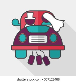 wedding couple flat icon with long shadow,eps10