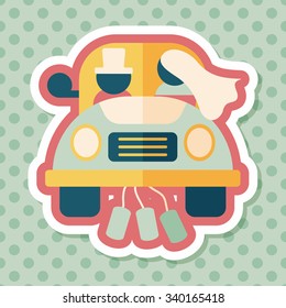 wedding couple flat icon with long shadow,eps10