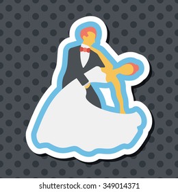 wedding couple flat icon with long shadow,eps10