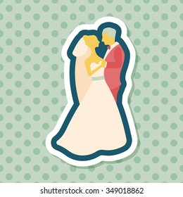 wedding couple flat icon with long shadow,eps10